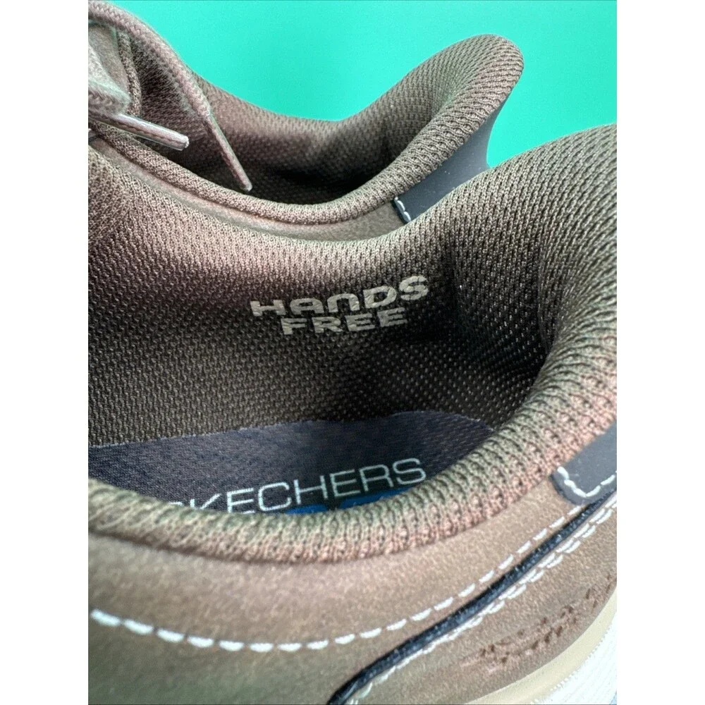 Skechers Hands Free Swift Fit Men’s 9 Brown Waterproof Casual Lace Sneakers